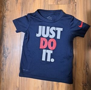 Nike Kids Navy Blue 'Just Do It' T-Shirt